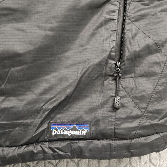 Patagonia Micro Puff Vest Womens Medium Full Zip Black Quilt Line Insulated‎ - Picture 6 of 8